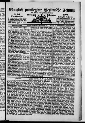 Königlich privilegirte Berlinische Zeitung von Staats- und gelehrten Sachen vom 20.02.1903