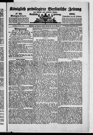 Königlich privilegirte Berlinische Zeitung von Staats- und gelehrten Sachen on Feb 26, 1903