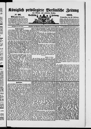 Königlich privilegirte Berlinische Zeitung von Staats- und gelehrten Sachen on Feb 26, 1903