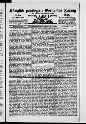 Königlich privilegirte Berlinische Zeitung von Staats- und gelehrten Sachen on Feb 27, 1903