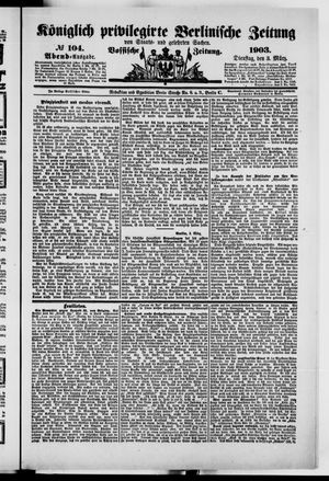 Königlich privilegirte Berlinische Zeitung von Staats- und gelehrten Sachen vom 03.03.1903