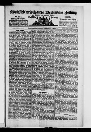 Königlich privilegirte Berlinische Zeitung von Staats- und gelehrten Sachen vom 05.03.1903