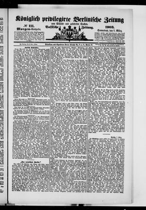 Königlich privilegirte Berlinische Zeitung von Staats- und gelehrten Sachen vom 07.03.1903