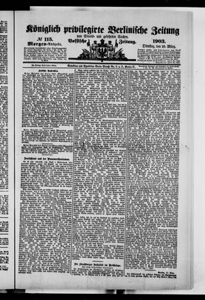 Königlich privilegirte Berlinische Zeitung von Staats- und gelehrten Sachen vom 10.03.1903
