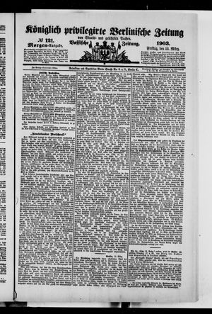 Königlich privilegirte Berlinische Zeitung von Staats- und gelehrten Sachen vom 13.03.1903