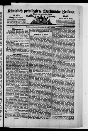 Königlich privilegirte Berlinische Zeitung von Staats- und gelehrten Sachen vom 20.03.1903