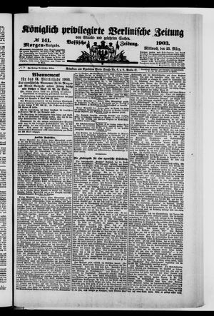 Königlich privilegirte Berlinische Zeitung von Staats- und gelehrten Sachen vom 25.03.1903