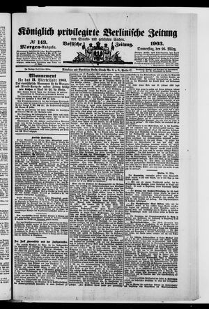 Königlich privilegirte Berlinische Zeitung von Staats- und gelehrten Sachen vom 26.03.1903