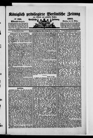Königlich privilegirte Berlinische Zeitung von Staats- und gelehrten Sachen vom 30.03.1903