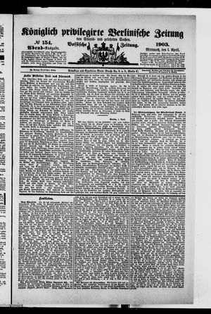 Königlich privilegirte Berlinische Zeitung von Staats- und gelehrten Sachen vom 01.04.1903