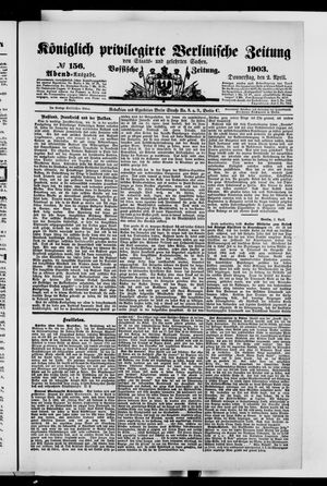 Königlich privilegirte Berlinische Zeitung von Staats- und gelehrten Sachen vom 02.04.1903