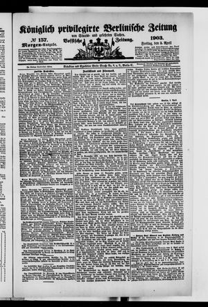 Königlich privilegirte Berlinische Zeitung von Staats- und gelehrten Sachen vom 03.04.1903