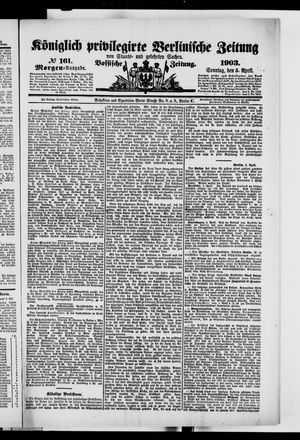 Königlich privilegirte Berlinische Zeitung von Staats- und gelehrten Sachen on Apr 5, 1903