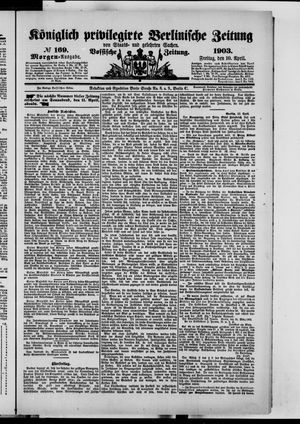 Königlich privilegirte Berlinische Zeitung von Staats- und gelehrten Sachen vom 10.04.1903
