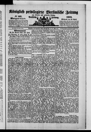 Königlich privilegirte Berlinische Zeitung von Staats- und gelehrten Sachen vom 29.04.1903