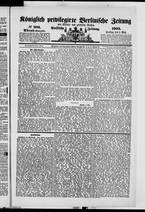 Königlich privilegirte Berlinische Zeitung von Staats- und gelehrten Sachen vom 01.05.1903
