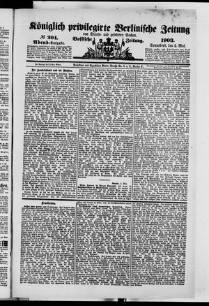 Königlich privilegirte Berlinische Zeitung von Staats- und gelehrten Sachen on May 2, 1903