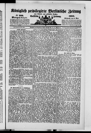Königlich privilegirte Berlinische Zeitung von Staats- und gelehrten Sachen on May 6, 1903