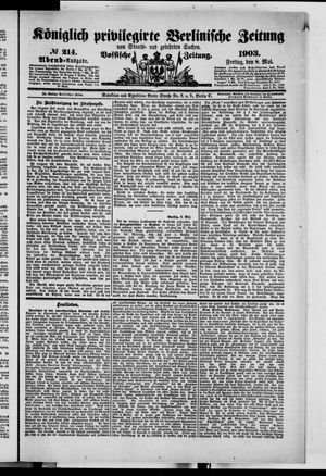 Königlich privilegirte Berlinische Zeitung von Staats- und gelehrten Sachen vom 08.05.1903