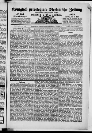 Königlich privilegirte Berlinische Zeitung von Staats- und gelehrten Sachen on May 15, 1903
