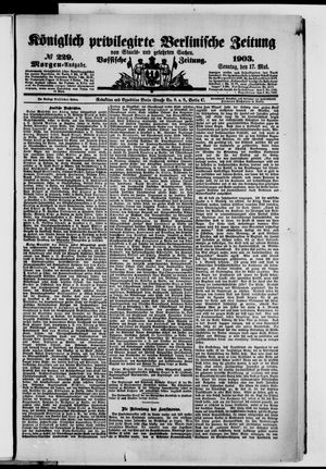 Königlich privilegirte Berlinische Zeitung von Staats- und gelehrten Sachen vom 17.05.1903
