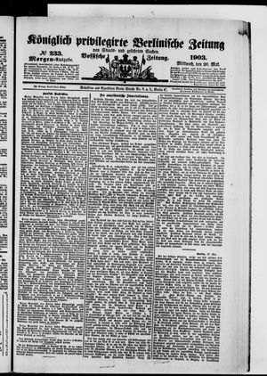 Königlich privilegirte Berlinische Zeitung von Staats- und gelehrten Sachen vom 20.05.1903
