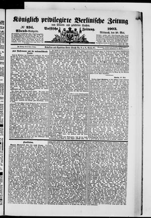 Königlich privilegirte Berlinische Zeitung von Staats- und gelehrten Sachen on May 20, 1903