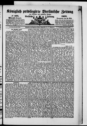 Königlich privilegirte Berlinische Zeitung von Staats- und gelehrten Sachen on May 23, 1903