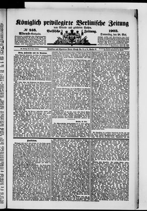Königlich privilegirte Berlinische Zeitung von Staats- und gelehrten Sachen on May 28, 1903