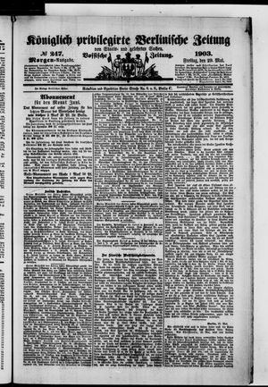 Königlich privilegirte Berlinische Zeitung von Staats- und gelehrten Sachen vom 29.05.1903