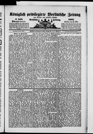 Königlich privilegirte Berlinische Zeitung von Staats- und gelehrten Sachen on May 29, 1903
