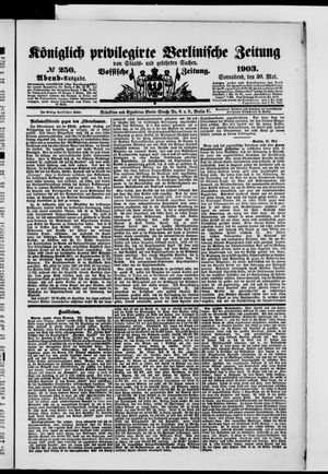Königlich privilegirte Berlinische Zeitung von Staats- und gelehrten Sachen on May 30, 1903