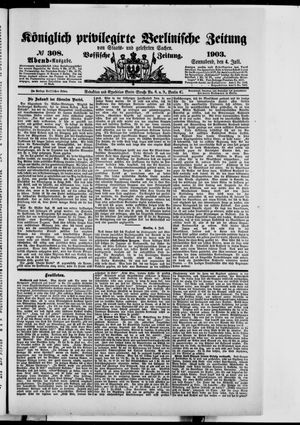 Königlich privilegirte Berlinische Zeitung von Staats- und gelehrten Sachen vom 04.07.1903