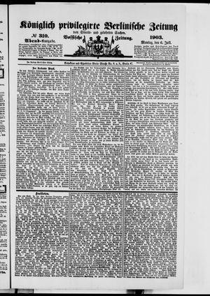 Königlich privilegirte Berlinische Zeitung von Staats- und gelehrten Sachen vom 06.07.1903