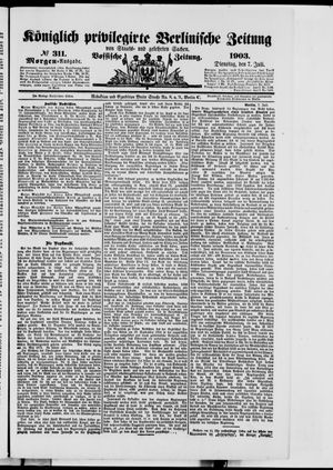 Königlich privilegirte Berlinische Zeitung von Staats- und gelehrten Sachen on Jul 7, 1903