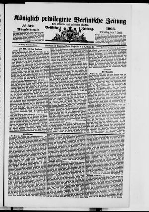 Königlich privilegirte Berlinische Zeitung von Staats- und gelehrten Sachen on Jul 7, 1903