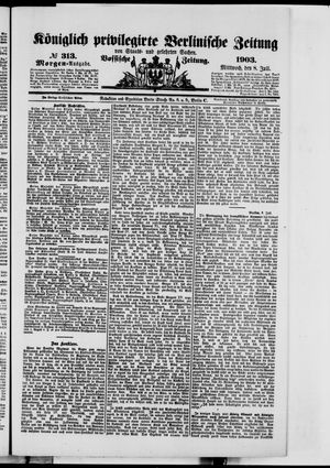 Königlich privilegirte Berlinische Zeitung von Staats- und gelehrten Sachen vom 08.07.1903