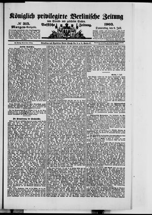 Königlich privilegirte Berlinische Zeitung von Staats- und gelehrten Sachen on Jul 9, 1903