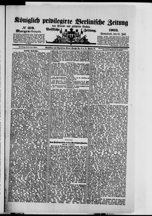 Königlich privilegirte Berlinische Zeitung von Staats- und gelehrten Sachen on Jul 11, 1903