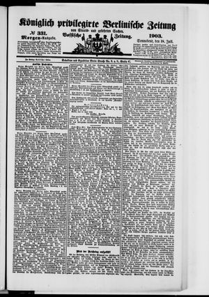 Königlich privilegirte Berlinische Zeitung von Staats- und gelehrten Sachen vom 18.07.1903