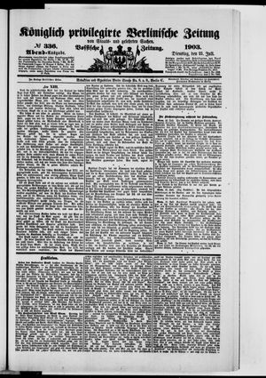 Königlich privilegirte Berlinische Zeitung von Staats- und gelehrten Sachen vom 21.07.1903