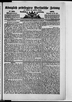 Königlich privilegirte Berlinische Zeitung von Staats- und gelehrten Sachen on Jul 22, 1903