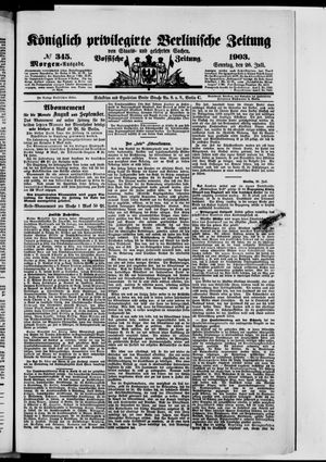 Königlich privilegirte Berlinische Zeitung von Staats- und gelehrten Sachen on Jul 26, 1903