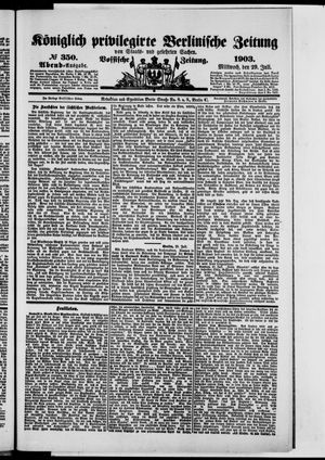 Königlich privilegirte Berlinische Zeitung von Staats- und gelehrten Sachen on Jul 29, 1903