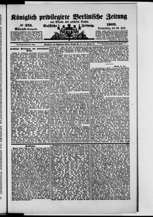 Königlich privilegirte Berlinische Zeitung von Staats- und gelehrten Sachen on Jul 30, 1903
