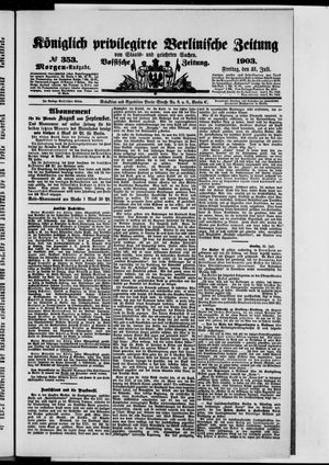 Königlich privilegirte Berlinische Zeitung von Staats- und gelehrten Sachen vom 31.07.1903
