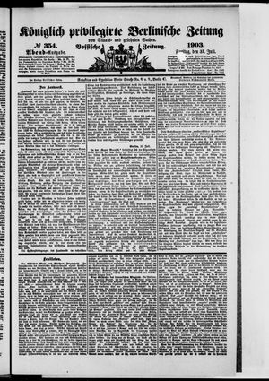 Königlich privilegirte Berlinische Zeitung von Staats- und gelehrten Sachen vom 31.07.1903