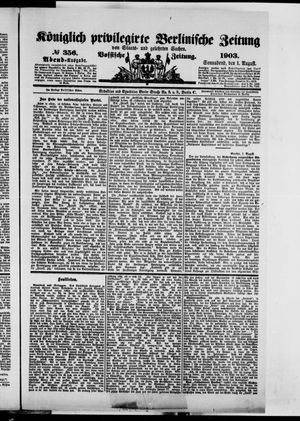 Königlich privilegirte Berlinische Zeitung von Staats- und gelehrten Sachen vom 01.08.1903