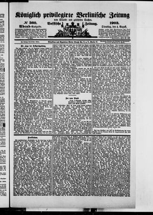 Königlich privilegirte Berlinische Zeitung von Staats- und gelehrten Sachen on Aug 4, 1903