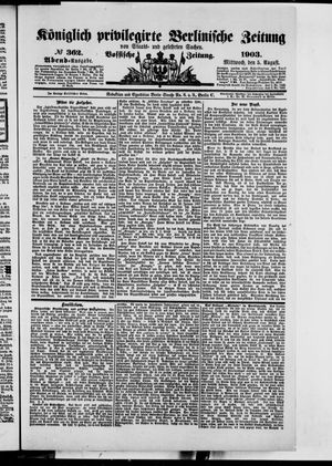 Königlich privilegirte Berlinische Zeitung von Staats- und gelehrten Sachen vom 05.08.1903